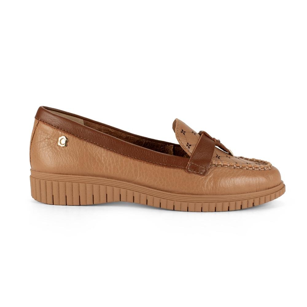 Sapato Campesí Loafer Em Couro Feminino CE411 Marrom 3