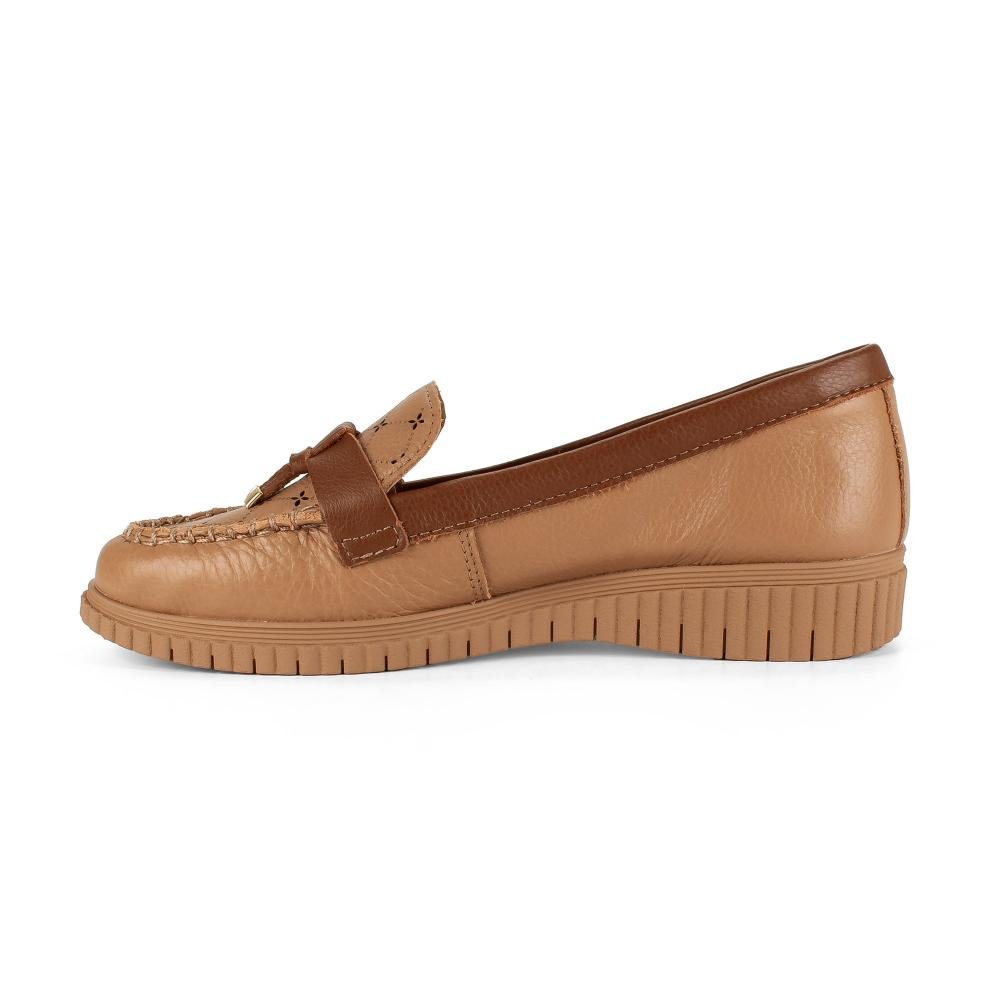 Sapato Campesí Loafer Em Couro Feminino CE411 Marrom 4