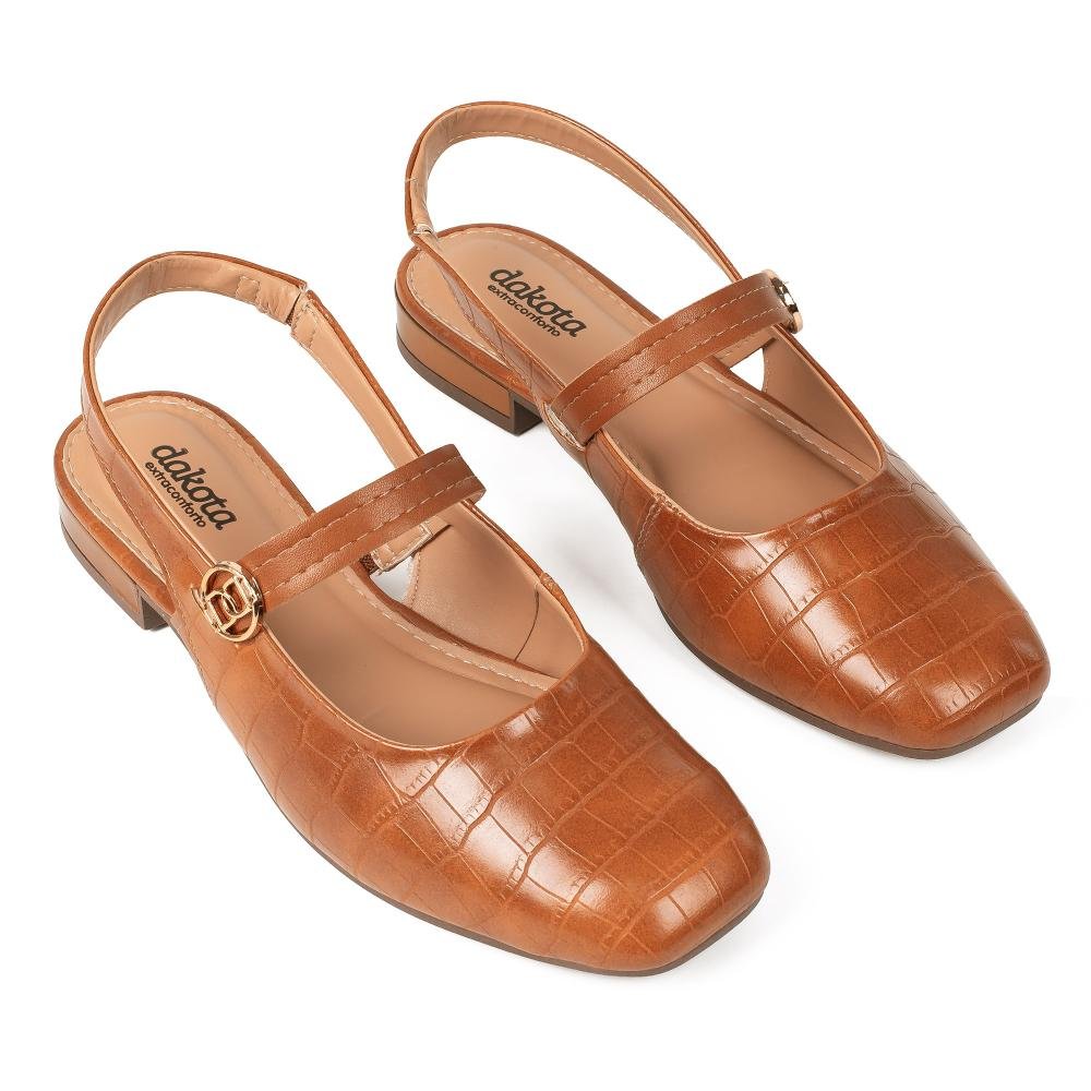 Sapato Dakota de Salto Baixo Feminino D2342 Marrom 6