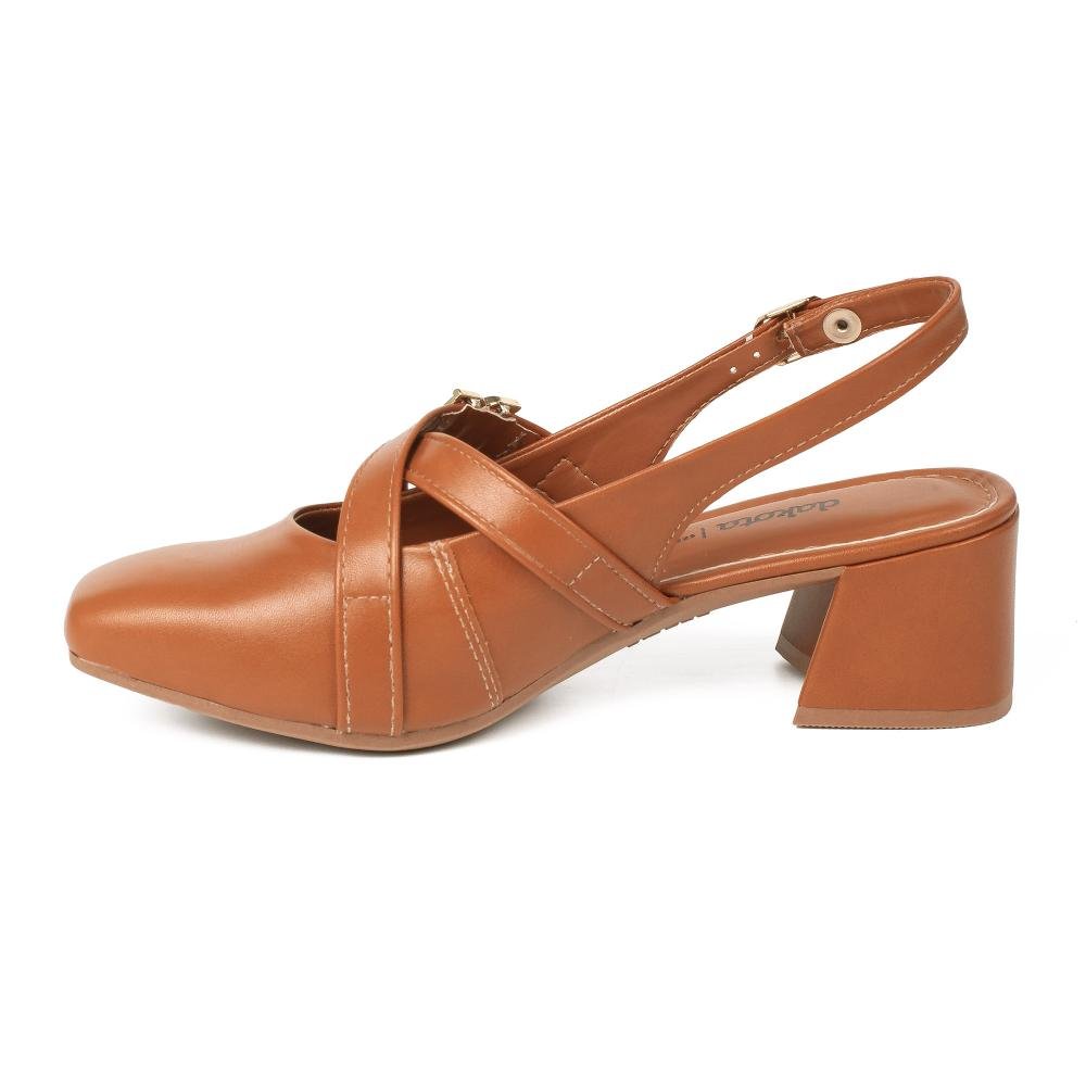 Sapato Dakota de Salto Bloco Feminino D2363 Marrom 4