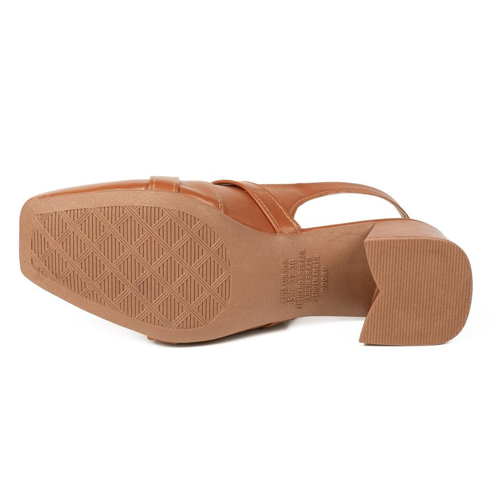 Sapato Dakota de Salto Bloco Feminino D2363 Marrom 5