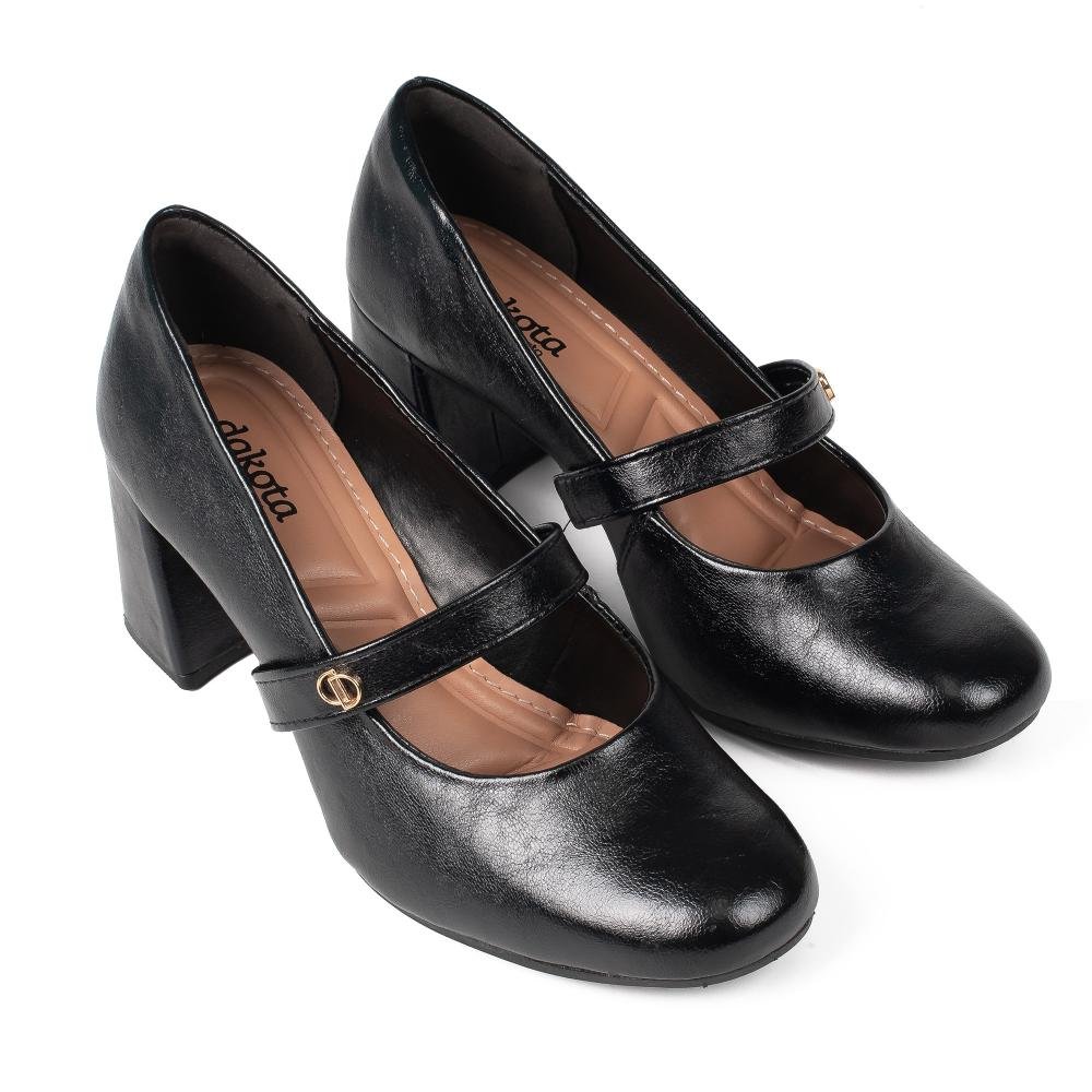 Sapato Dakota de Salto Bloco Feminino D2323 Preto 6