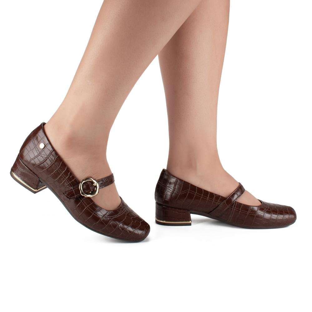 Scarpin Campesí de Salto Baixo Feminino CE351 Marrom 3