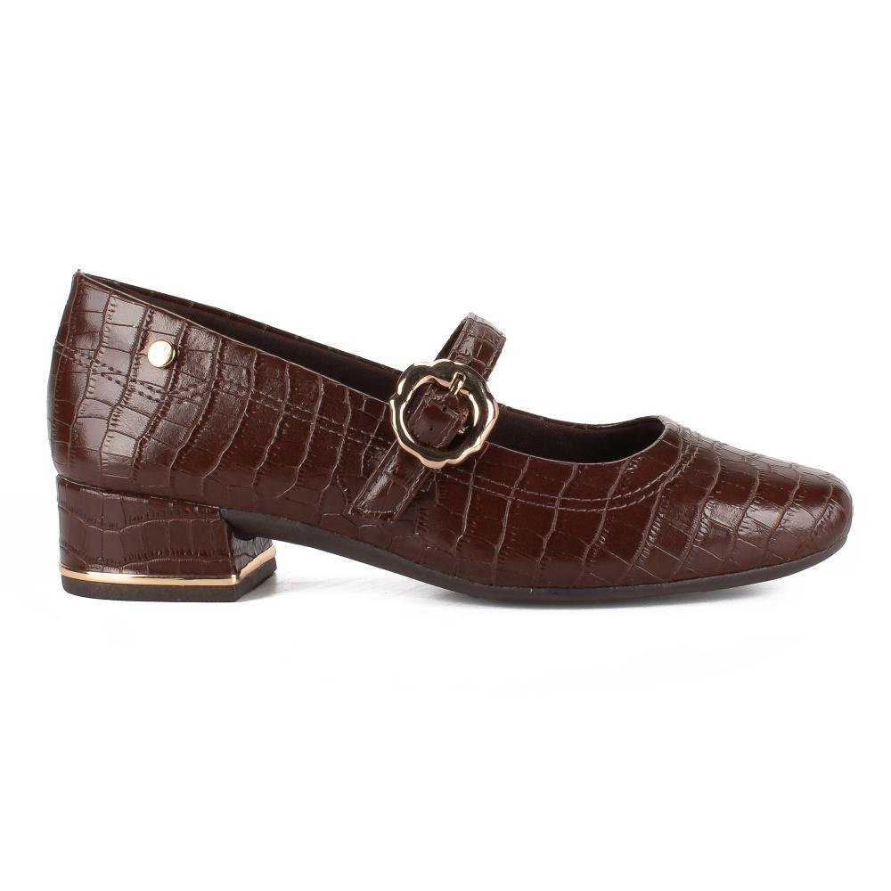 Scarpin Campesí de Salto Baixo Feminino CE351 Marrom 4