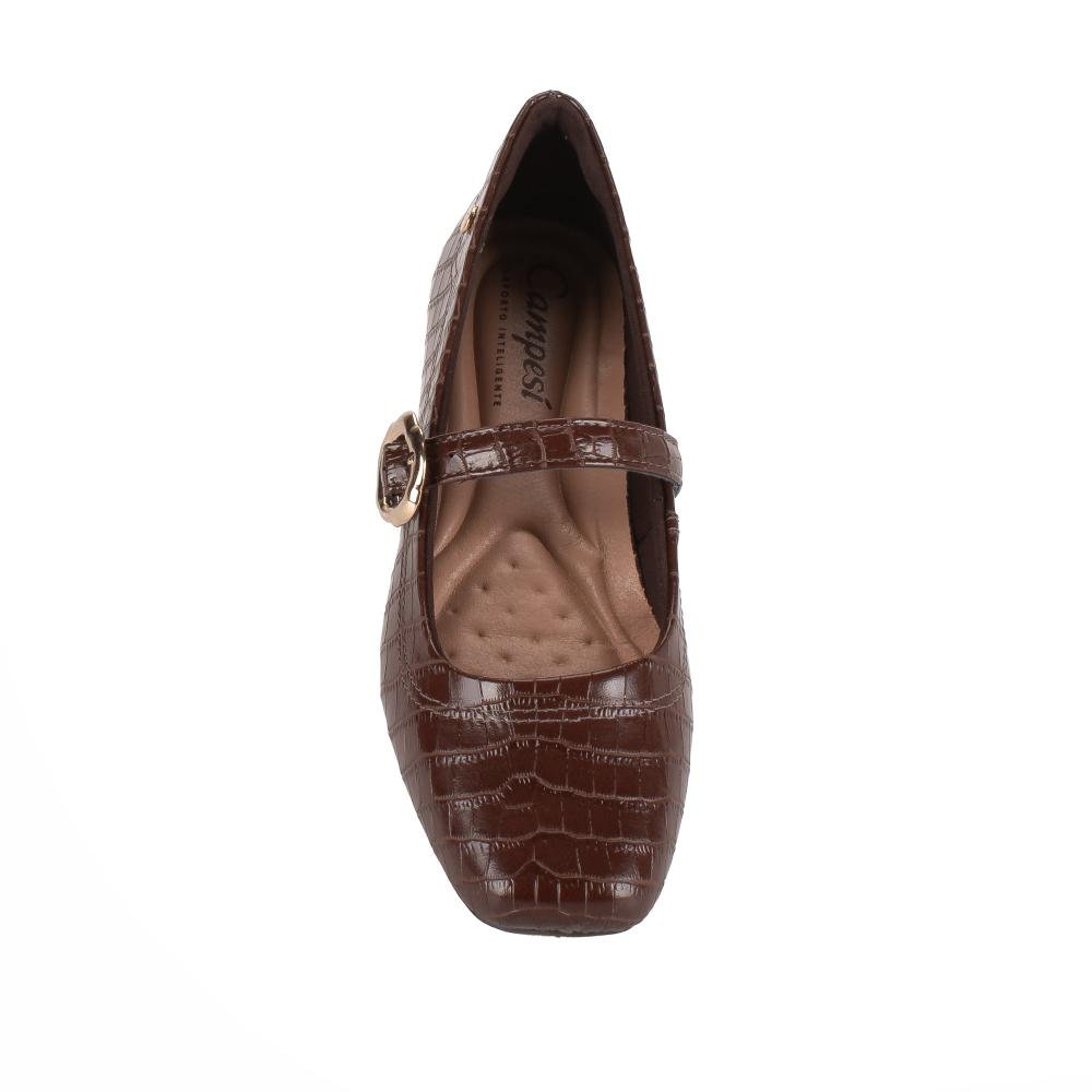 Scarpin Campesí de Salto Baixo Feminino CE351 Marrom 7