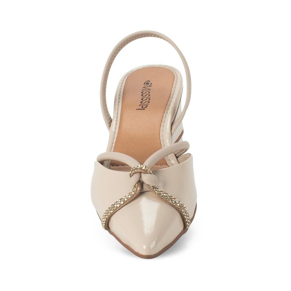 Scarpin Mississipi de Salto Bloco Feminino J1153 Bege 6