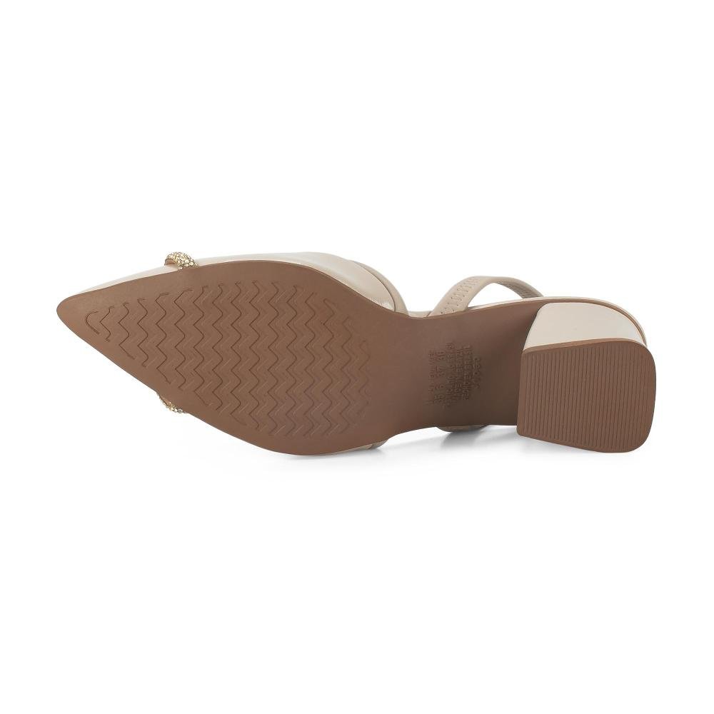 Scarpin Mississipi de Salto Bloco Feminino J1153 Bege 5