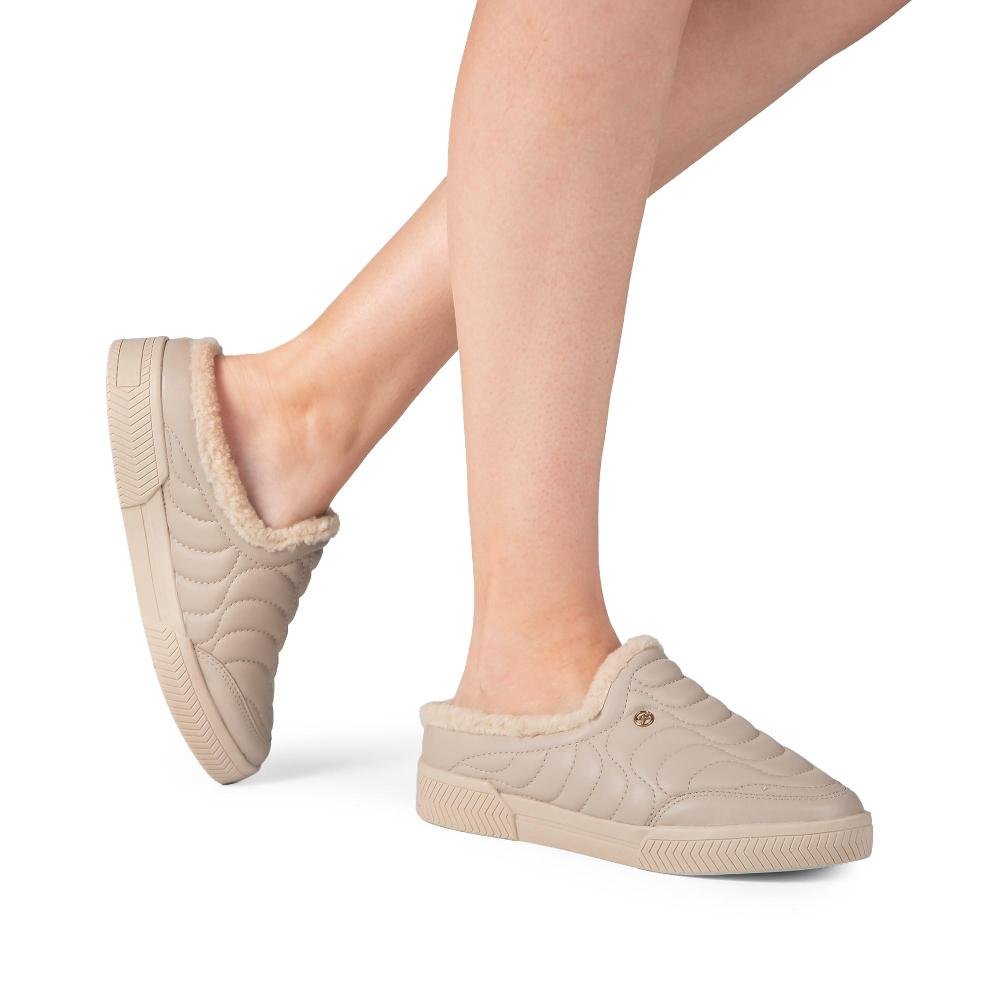 Tênis Kolosh Babouche Com Pelos Feminino C3015B Bege 2