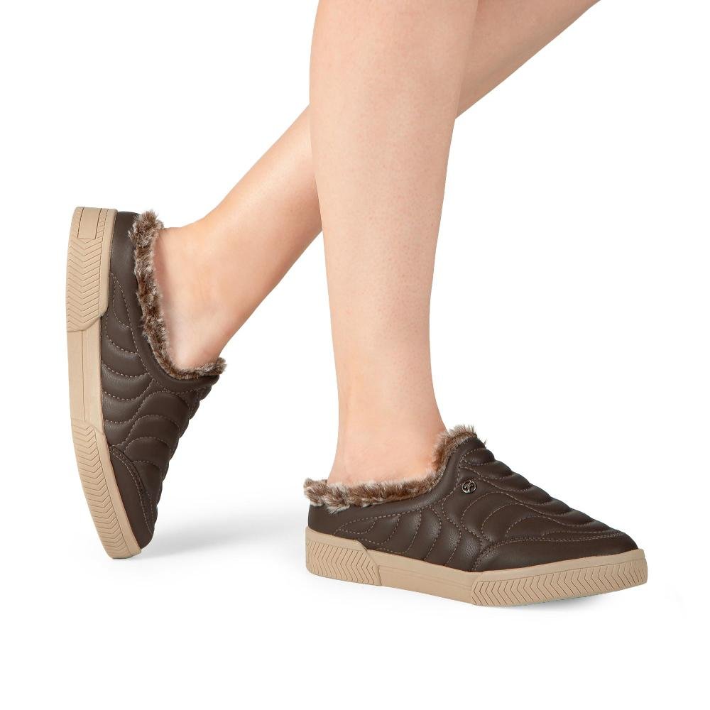Tênis Kolosh Babouche Com Pelos Feminino C3015B Marrom 2