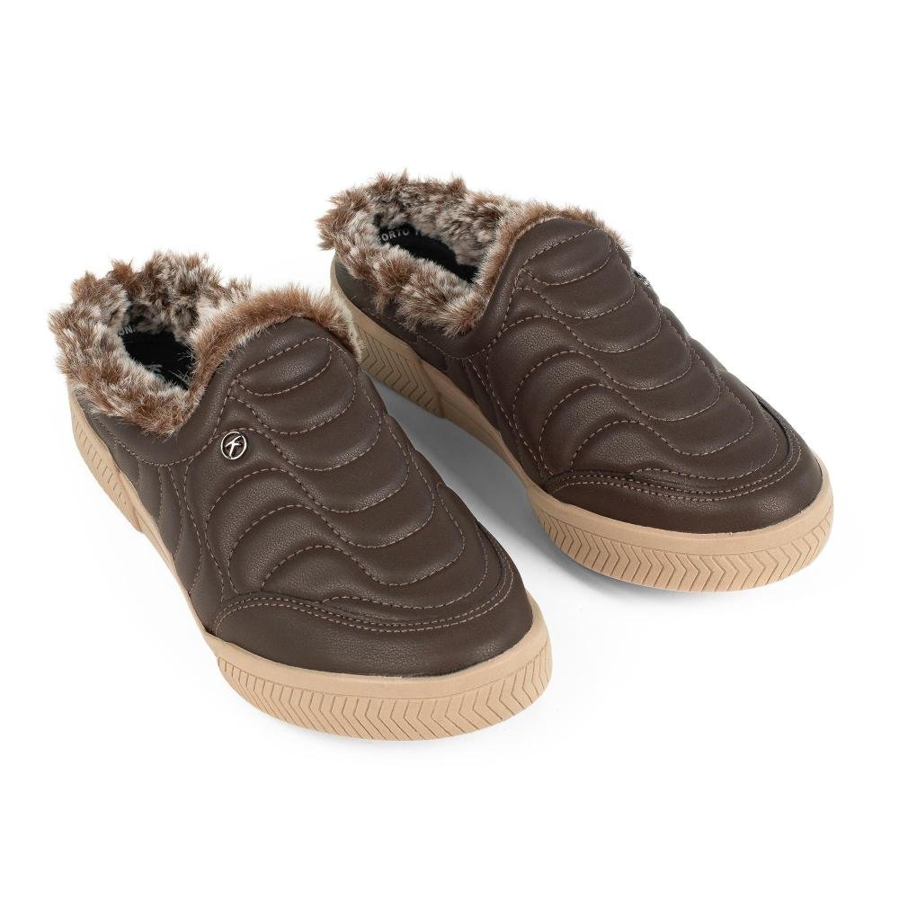 Tênis Kolosh Babouche Com Pelos Feminino C3015B Marrom 5