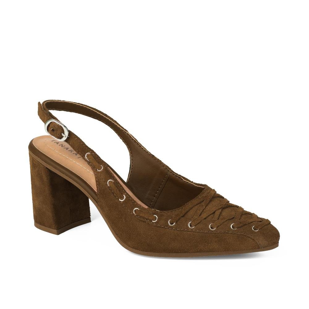 Scarpin Tanara Em Couro de Salto Bloco Feminino T9522