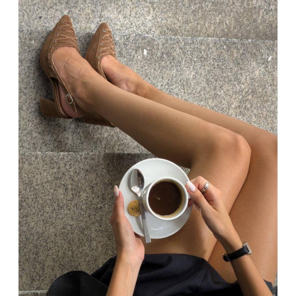 Scarpin Tanara Em Couro de Salto Bloco Feminino T9522 Marrom 2