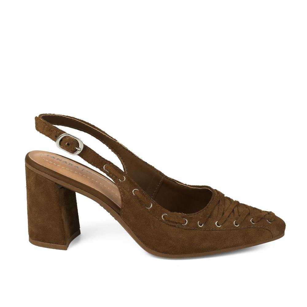 Scarpin Tanara Em Couro de Salto Bloco Feminino T9522 Marrom 4