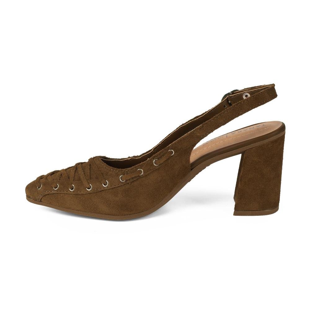 Scarpin Tanara Em Couro de Salto Bloco Feminino T9522 Marrom 5