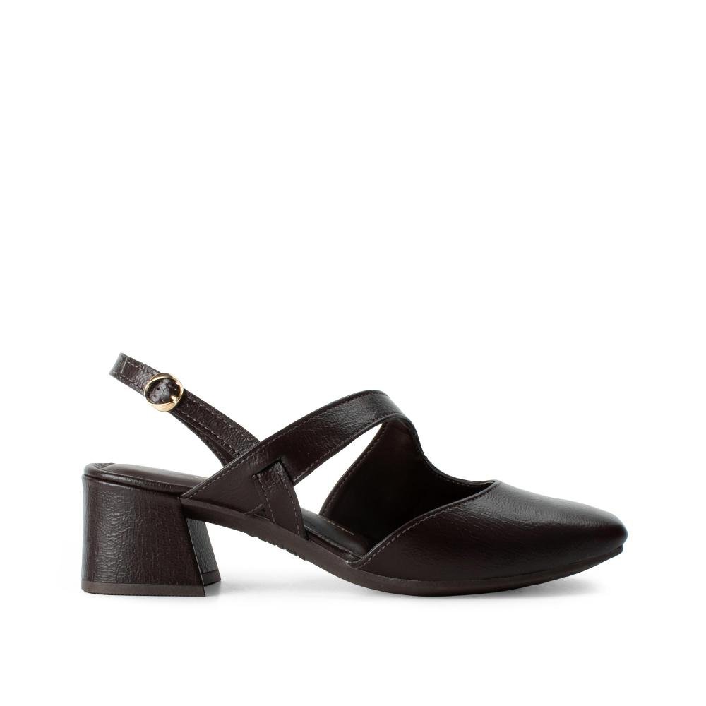 Sapato Dakota de Salto Bloco Feminino D2361 Café 3