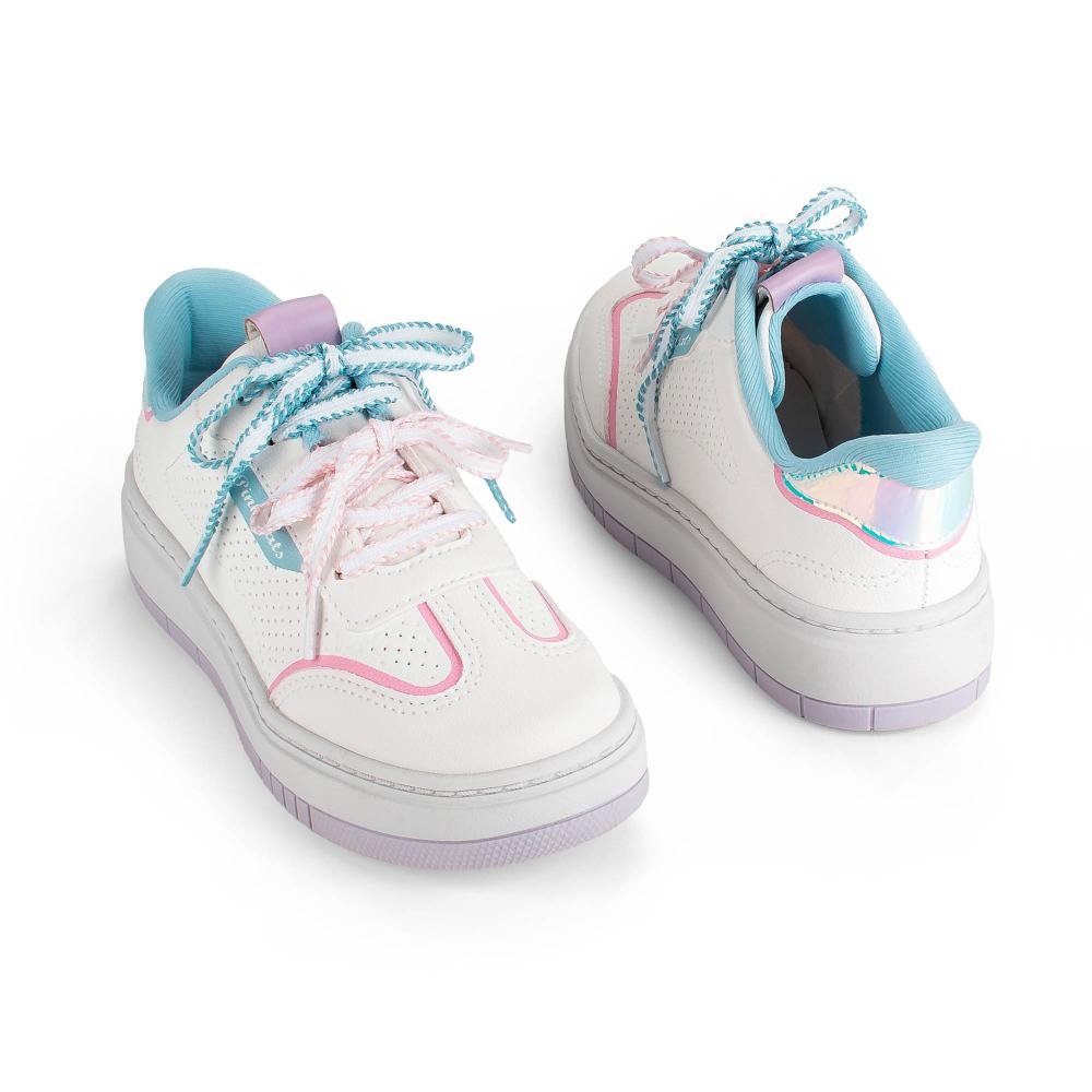 Tênis Pink Cats Infantil Casual V6152 Branco 6