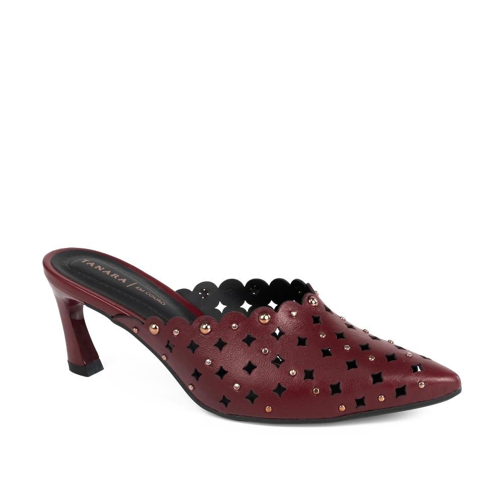 Mule Tanara Em Couro de Salto Alto Feminino T9501