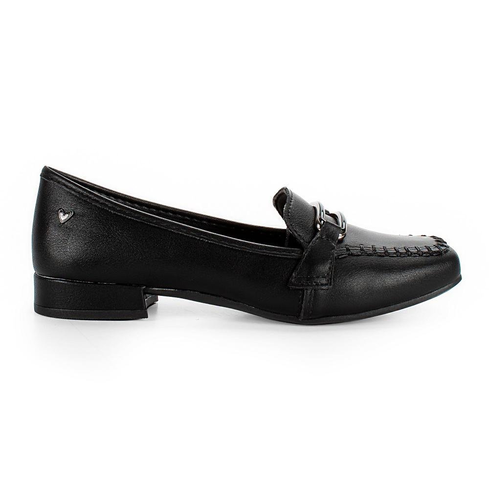 Mocassim Mississipi de Salto Bloco Feminino J1501 Preto 3