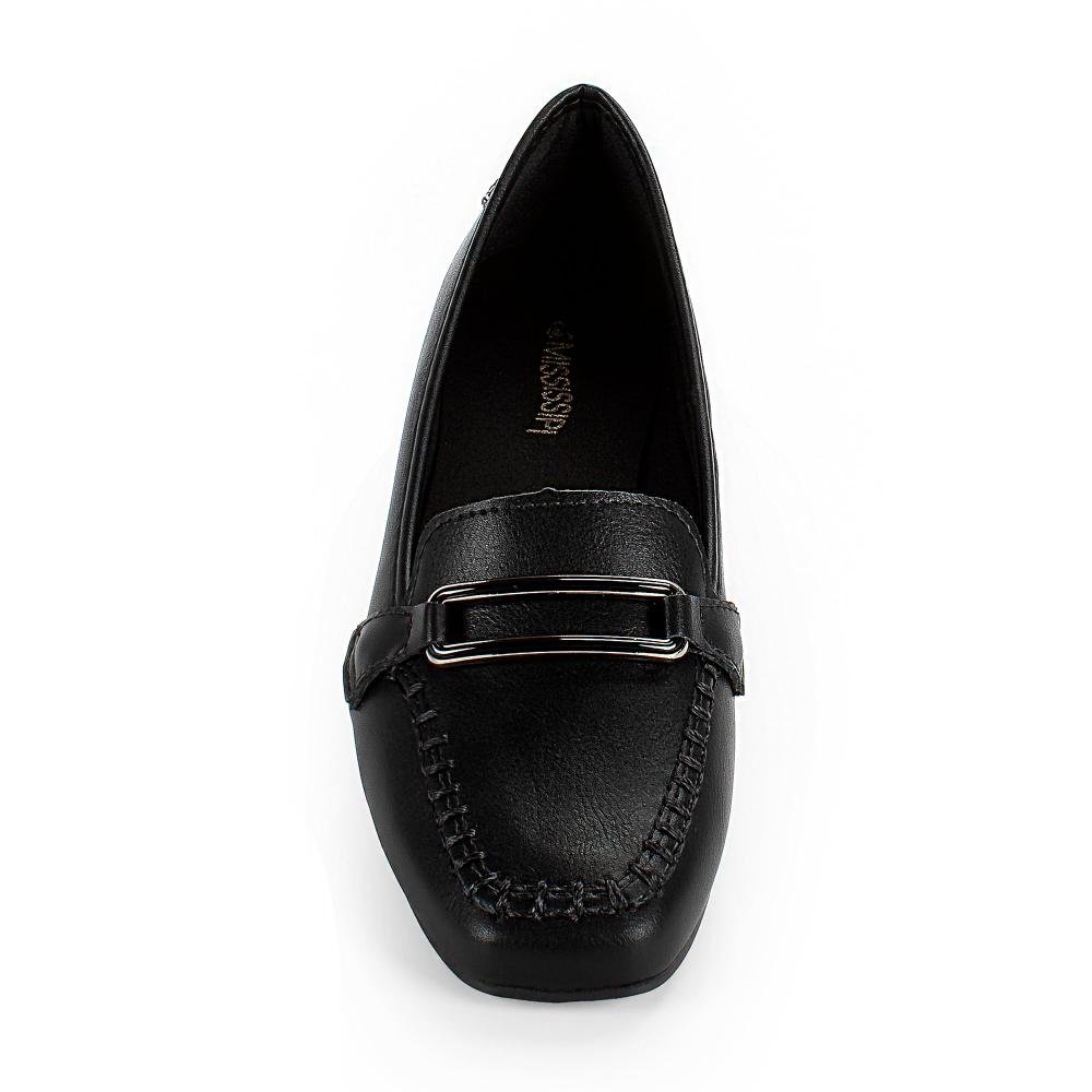 Mocassim Mississipi de Salto Bloco Feminino J1501 Preto 6
