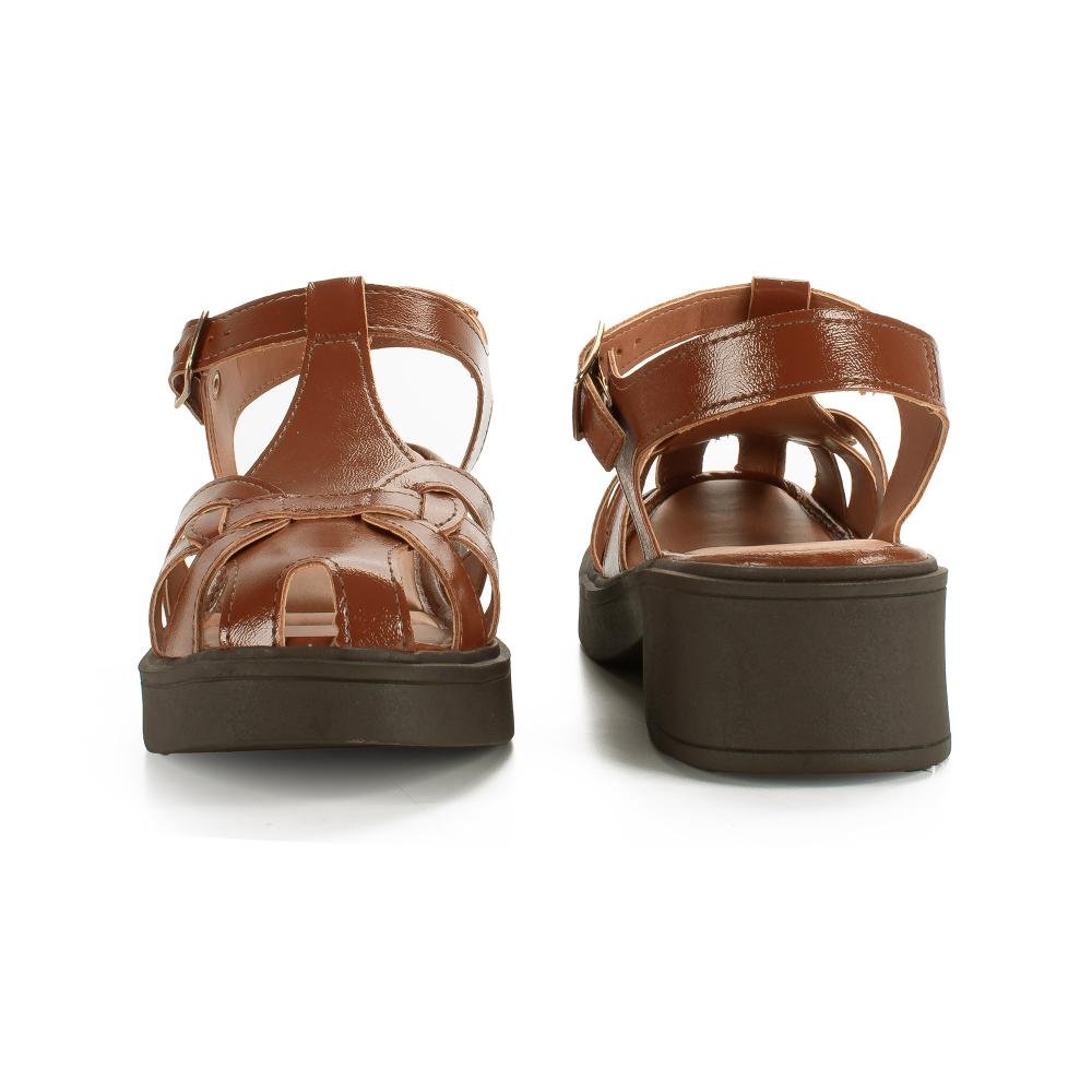Sapato Mississipi de Salto Bloco Feminino J1472 Marrom 6