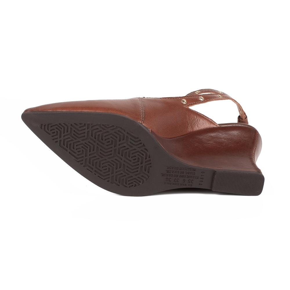 Sapato Tanara Em Couro Anabela Feminino T9512 Marrom 5