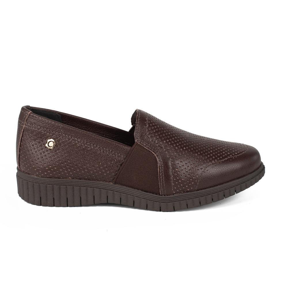 Sapato Campesí Loafer Em Couro Feminino CE412 Marrom 2