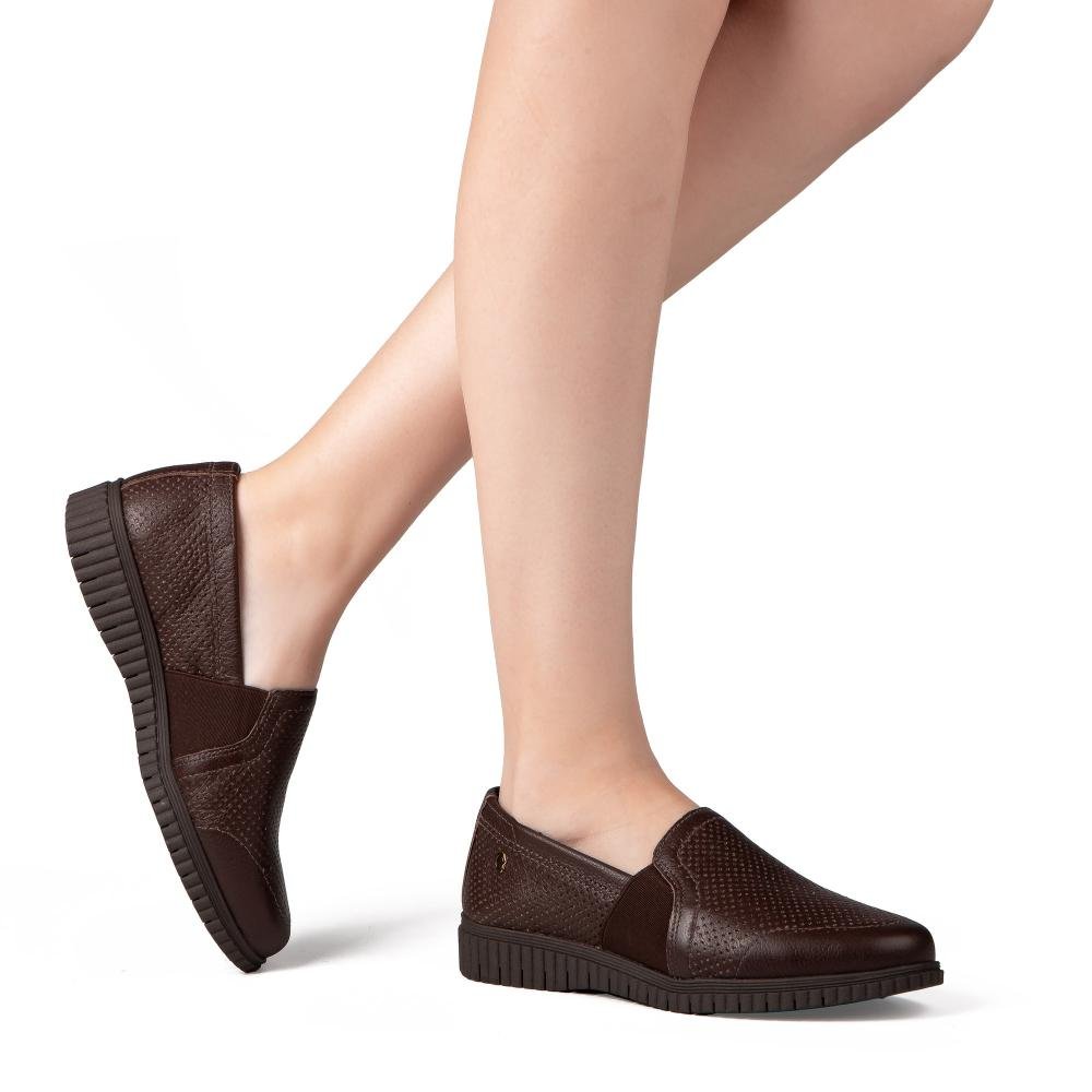 Sapato Campesí Loafer Em Couro Feminino CE412 Marrom 6