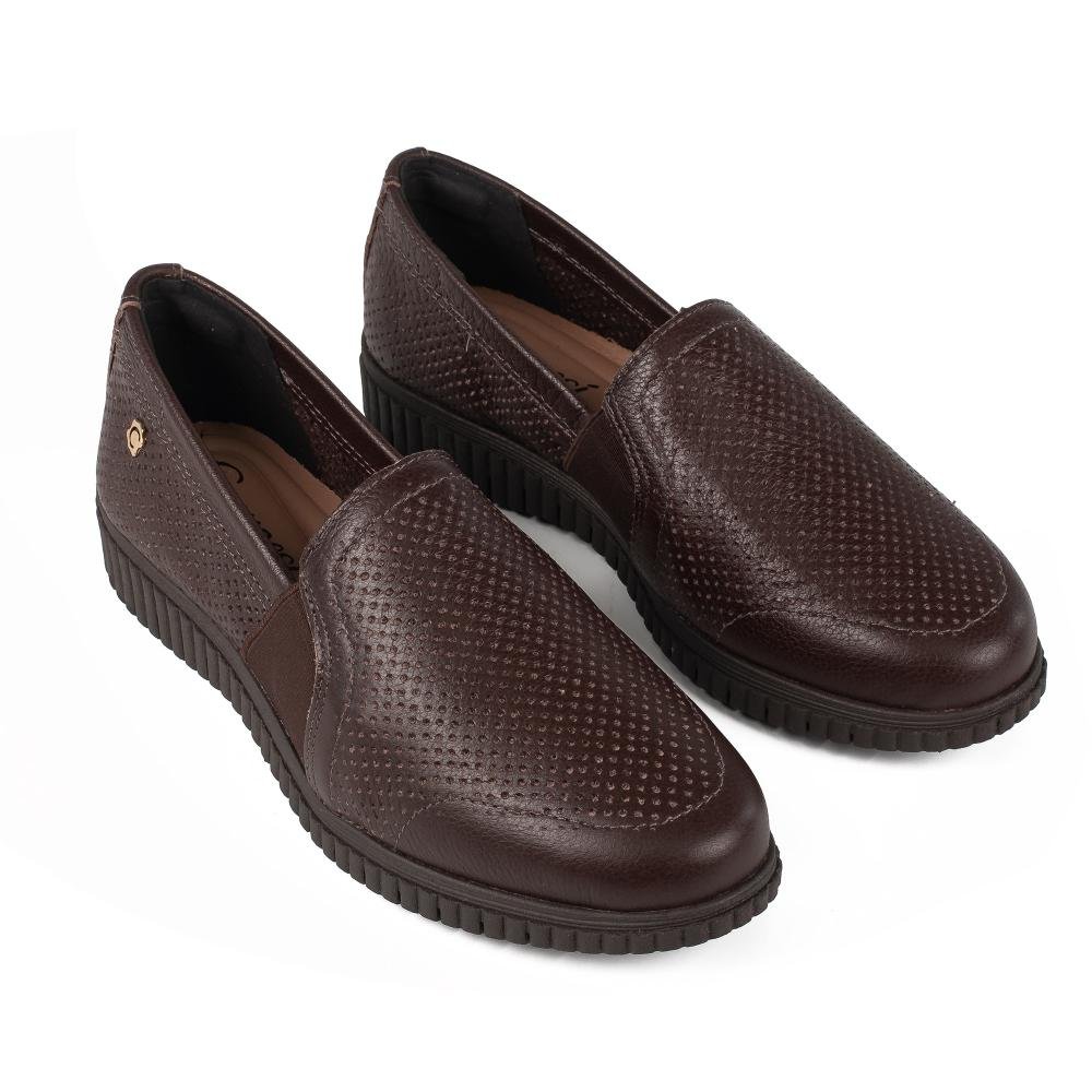 Sapato Campesí Loafer Em Couro Feminino CE412 Marrom 7