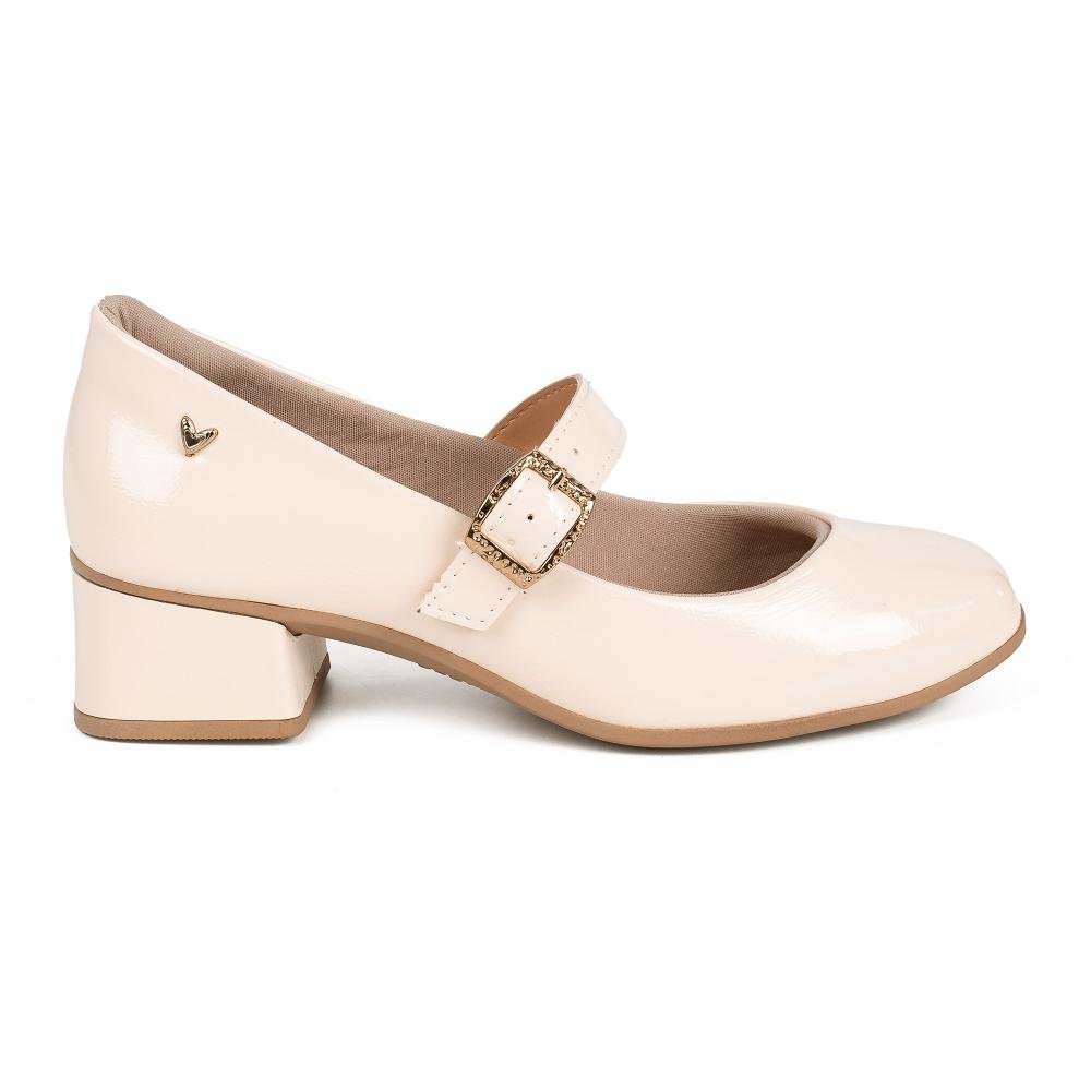 Sapato Mississipi de Salto Bloco Feminino J1523 Bege 3