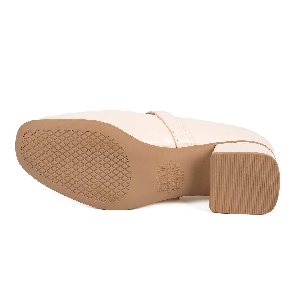 Sapato Mississipi de Salto Bloco Feminino J1523 Bege 5