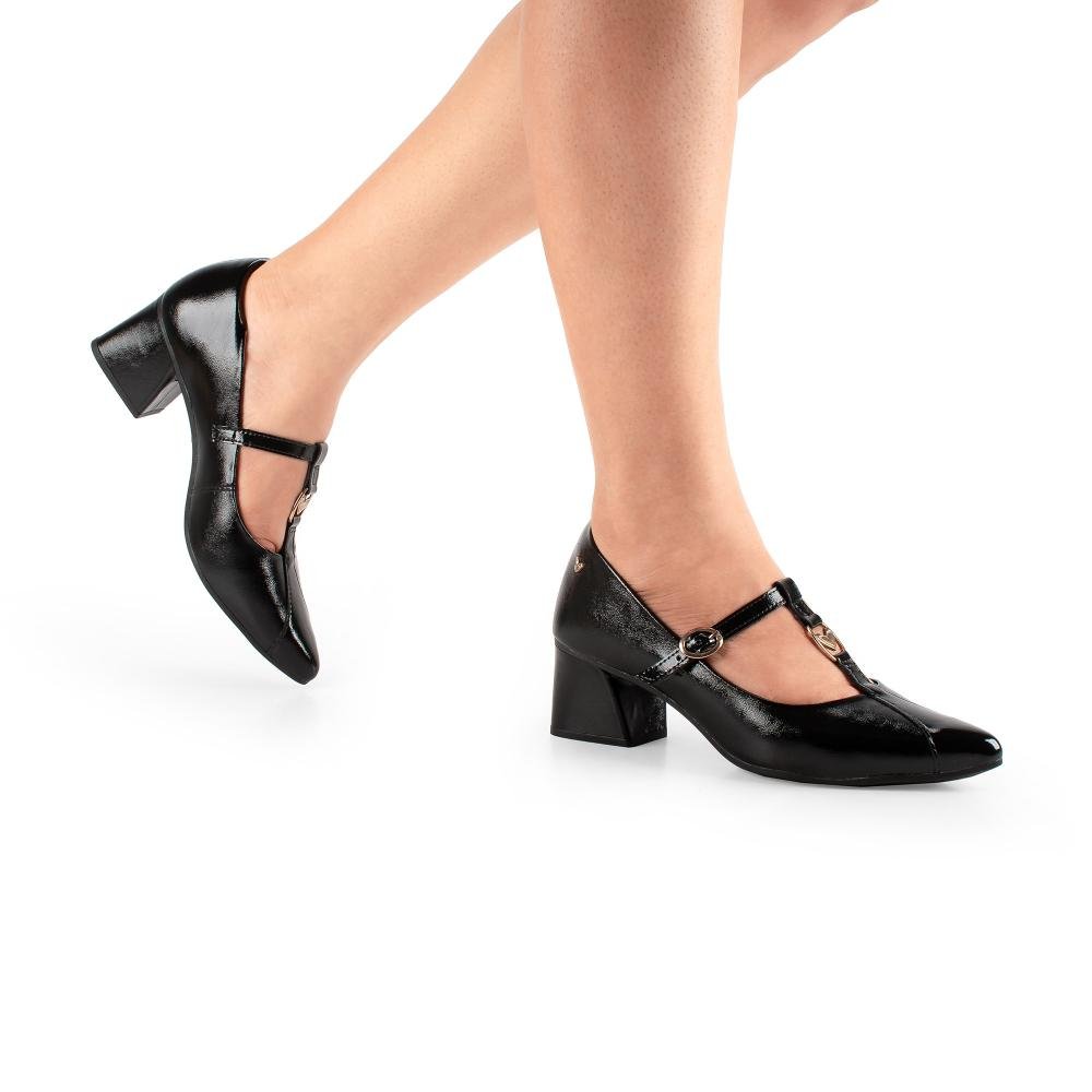 Scarpin Mississipi de Salto Bloco Feminino J1152 Preto 2