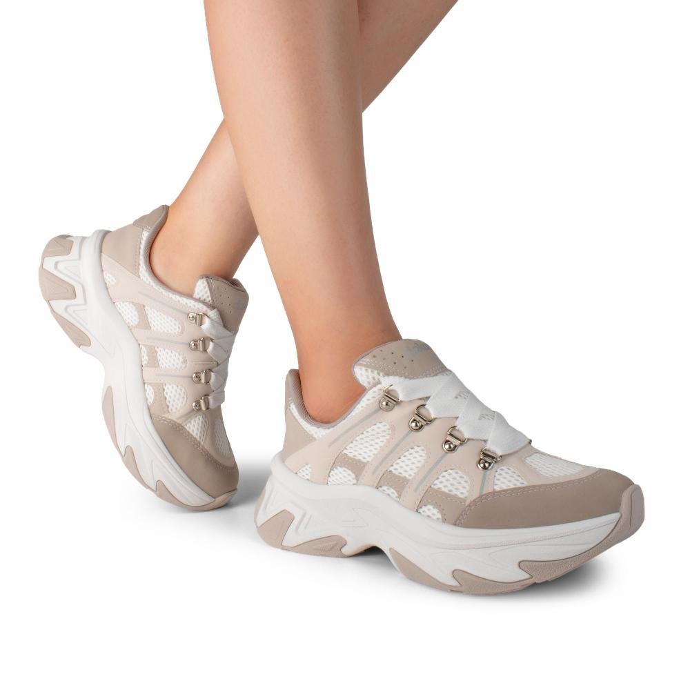 Dad Sneaker Dakota Feminino D2241 Branco/Cinza 3