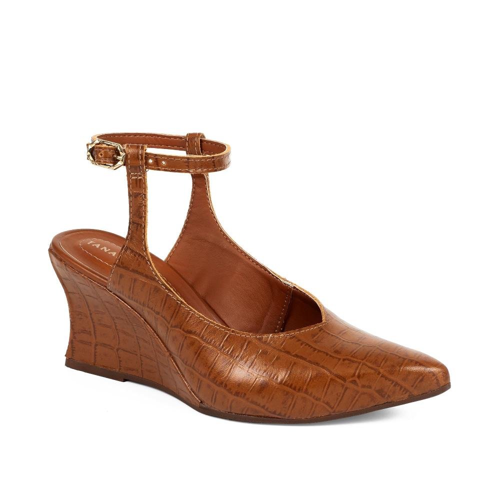 Scarpin Tanara Em Couro Anabela Feminino T9511