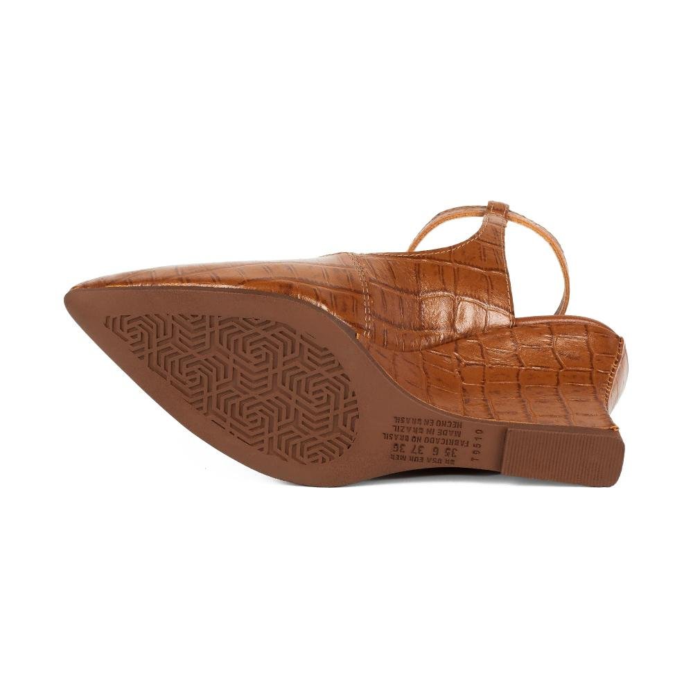 Scarpin Tanara Em Couro Anabela Feminino T9511 Marrom 5