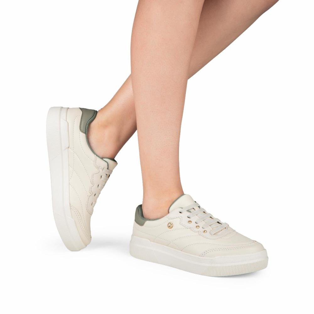 Tênis Kolosh Casual Feminino C4302 Bege/Verde 2