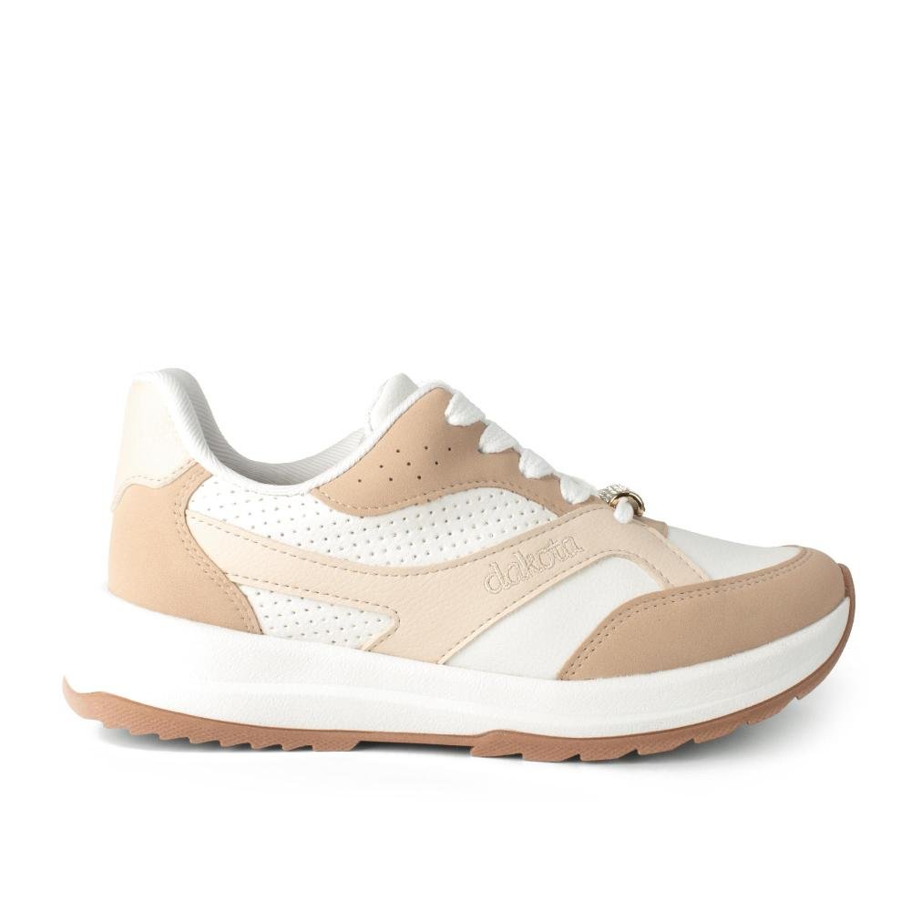 Tênis Dakota Jogging Feminino D2112 Bege/Branco 3