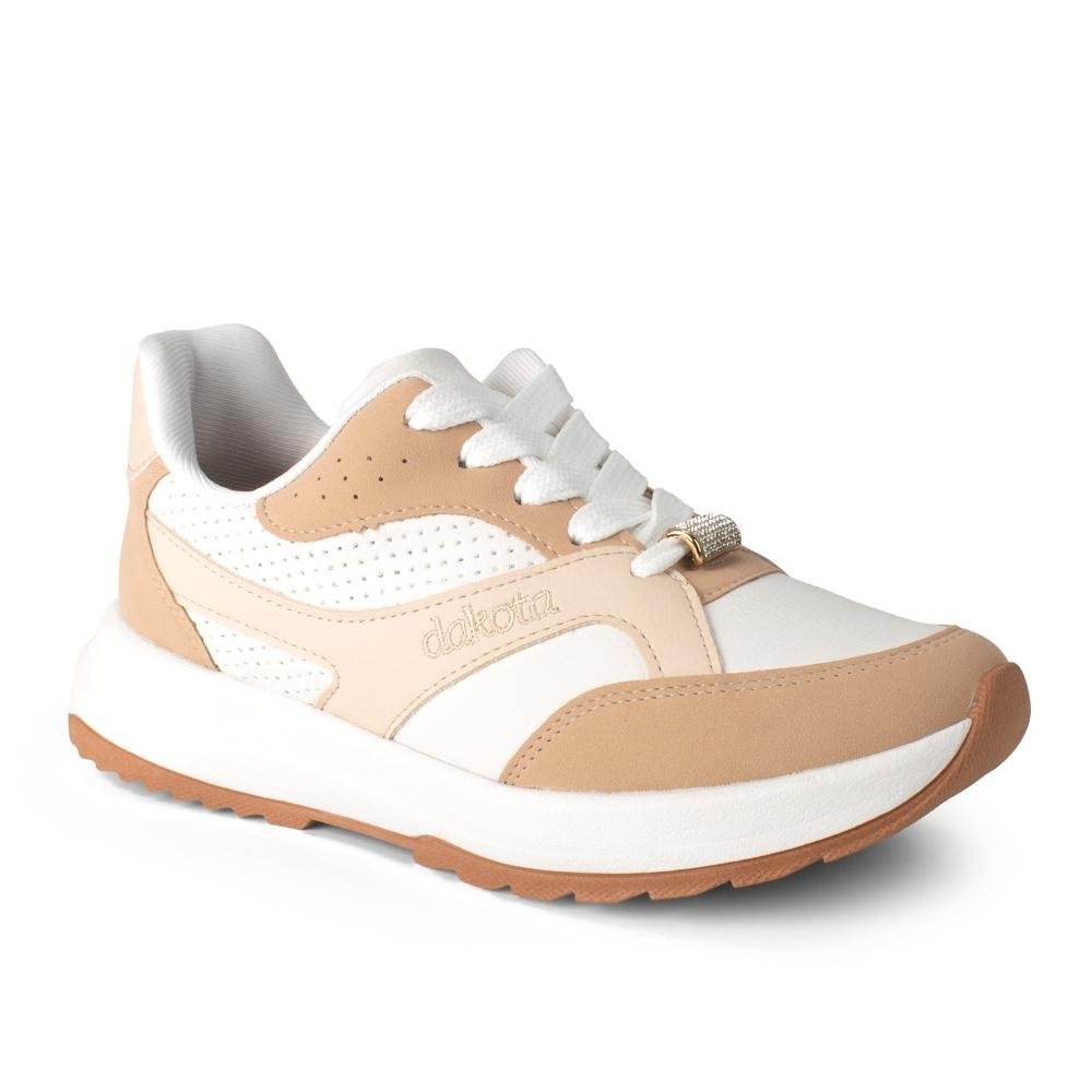 Tênis Dakota Jogging Feminino D2112 Bege/Branco 3