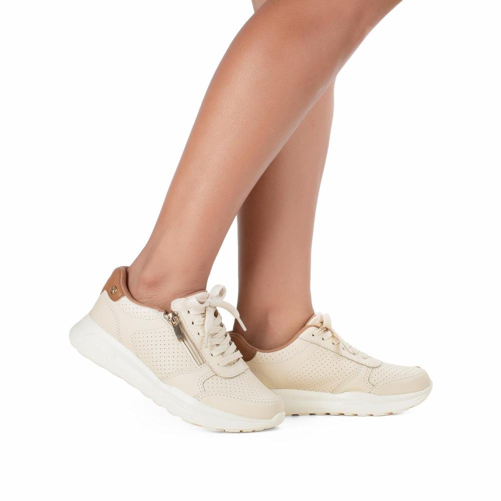 Tênis Kolosh Casual Em Couro Feminino C4543 Bege 2