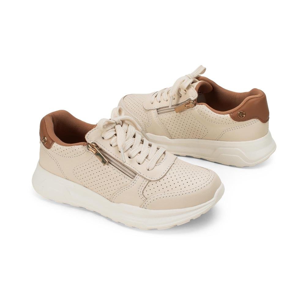 Tênis Kolosh Casual Em Couro Feminino C4543 Bege 6