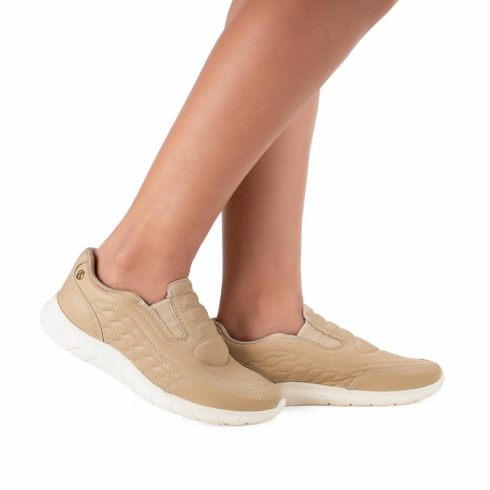 Tênis Kolosh Casual de Calce Fácil Feminino C4048 Bege 2
