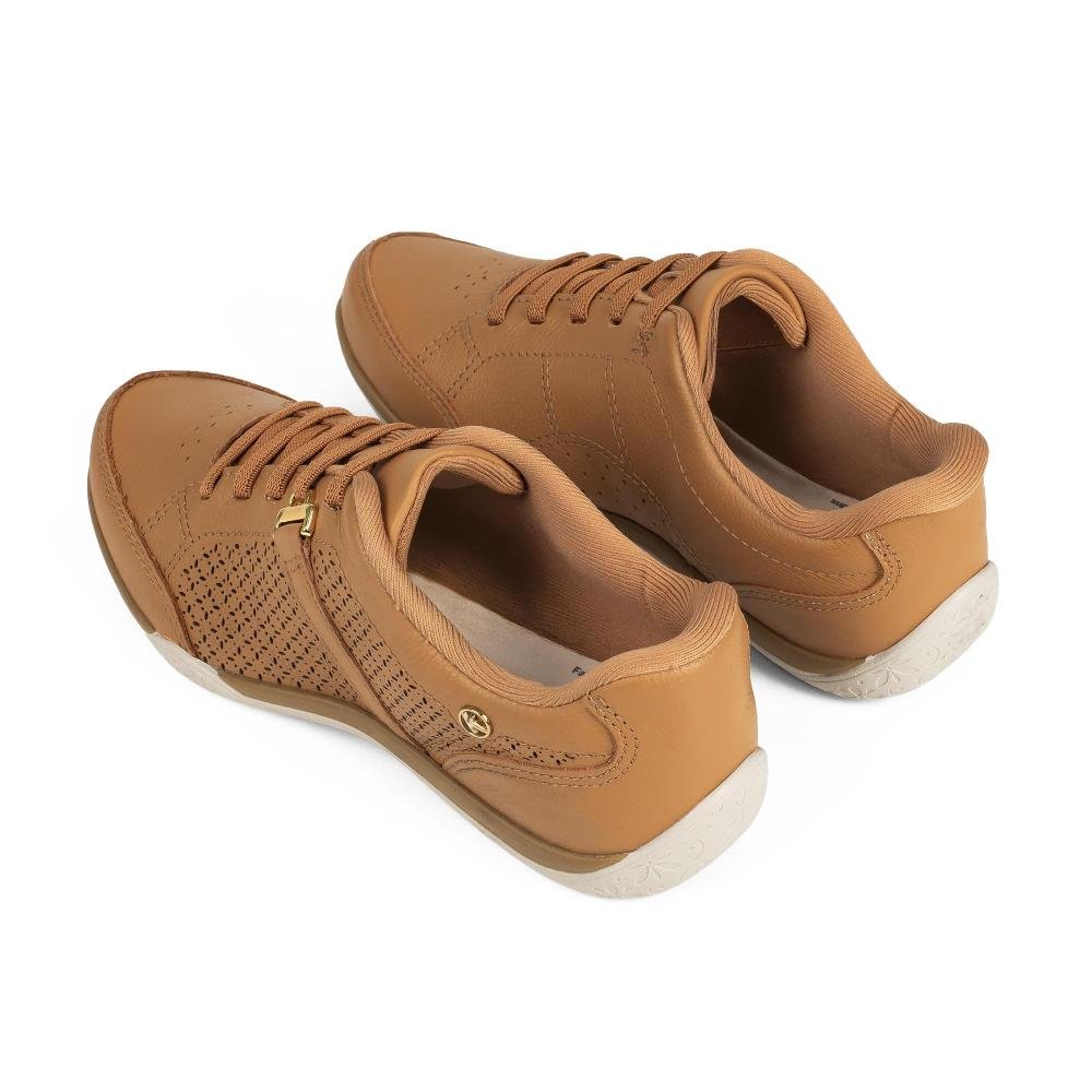 Tênis Kolosh Casual Em Couro Feminino C4205 Caramelo 6