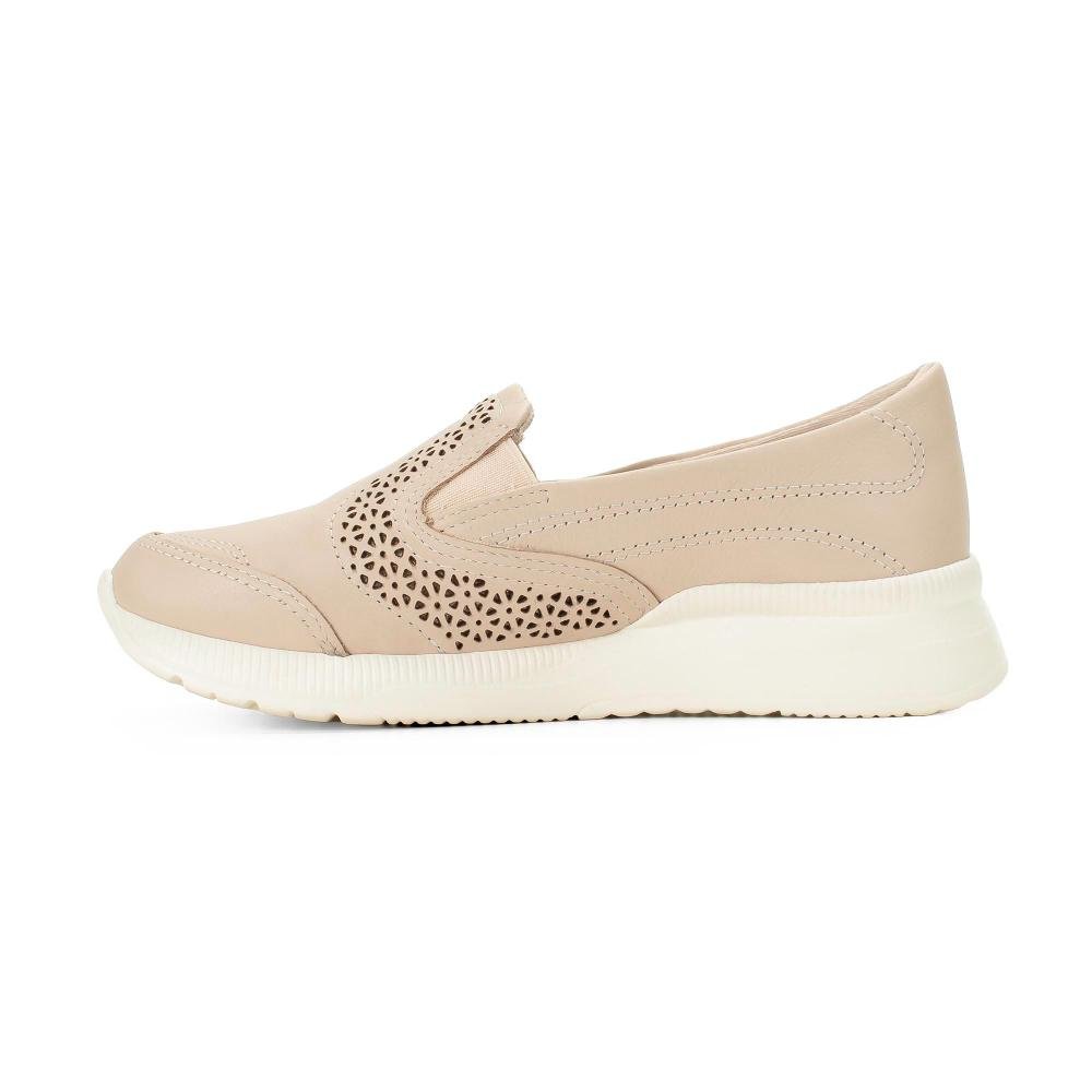 Tênis Kolosh Jogging Em Couro Feminino C3150A Bege 3