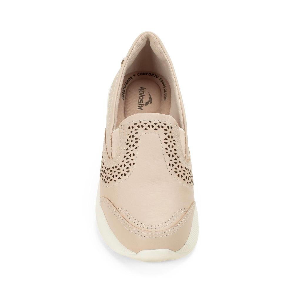Tênis Kolosh Jogging Em Couro Feminino C3150A Bege 5