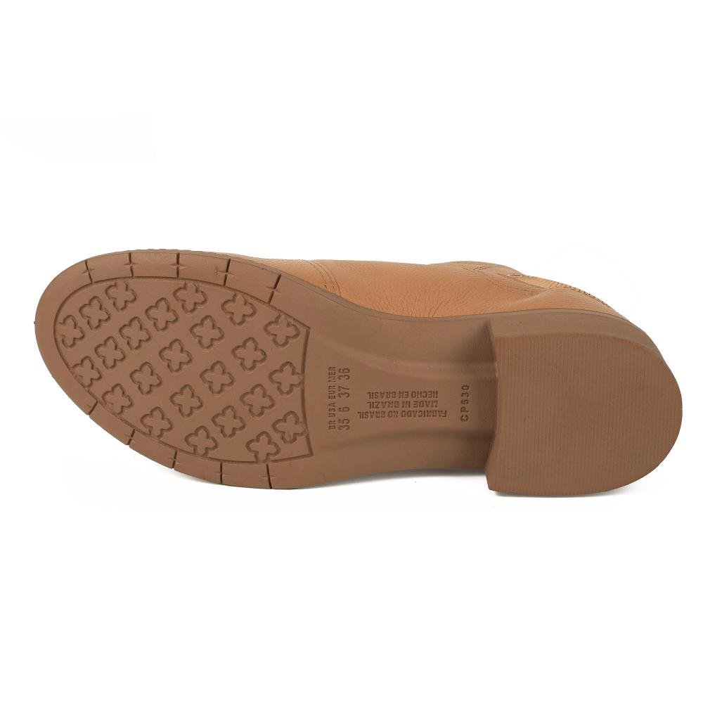 Bota Campesí Em Couro de Cano Curto Feminina CE561 Marrom 4