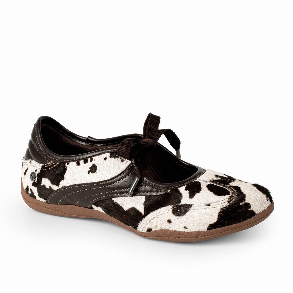 Tênis Tanara Em Couro Casual Animal Print Feminino T9433