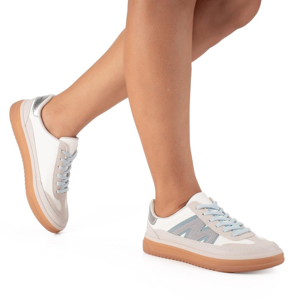 Tênis Mississipi Casual Feminino J1192 Branco/Bege 2