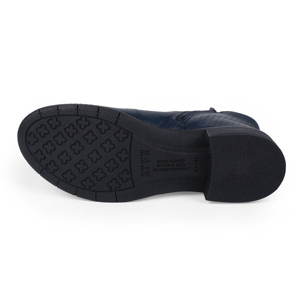 Bota Campesí Em Couro de Cano Curto Feminina CE574 Azul Marinho 5
