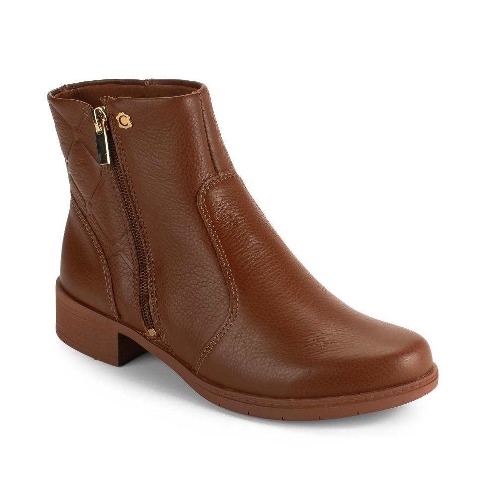 Bota Campesí Em Couro de Cano Curto Feminina CE563