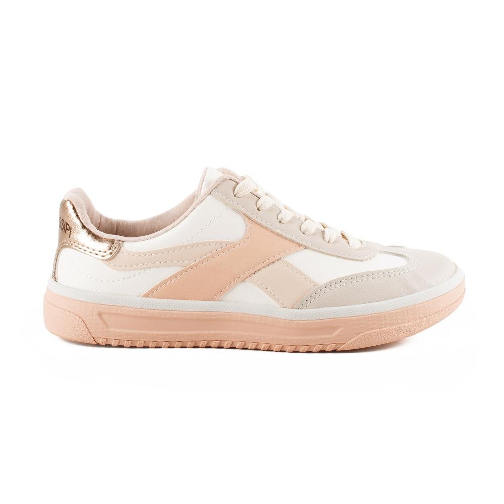 Tênis Mississipi Casual Feminino J1191 Branco/Salmão 3