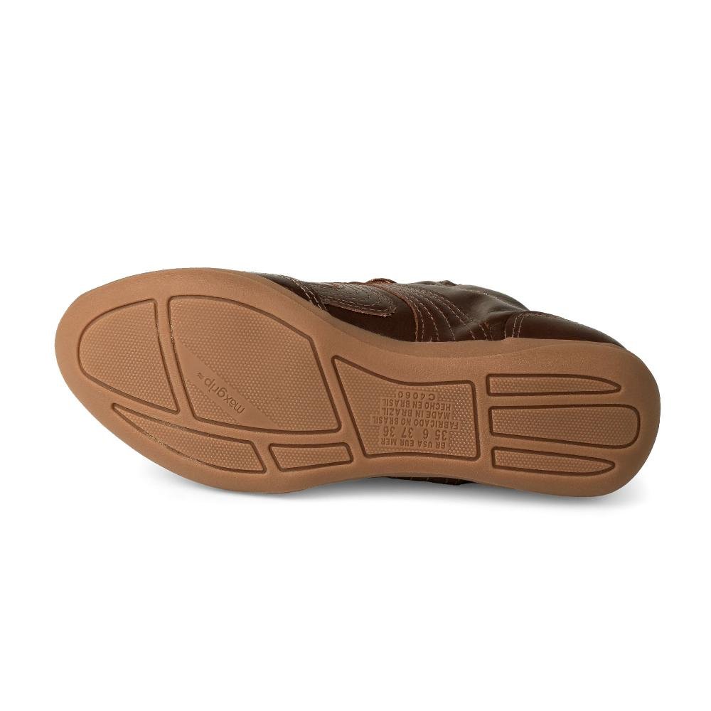 Tênis Tanara Em Couro Casual Feminino T9432 Café 5